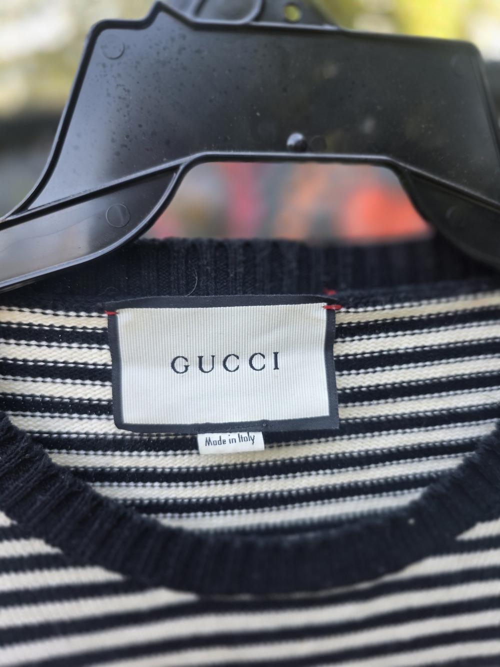 Gucci Cream, Black & Red GG Logo Crew Neck Sweater - Picture 2 of 3